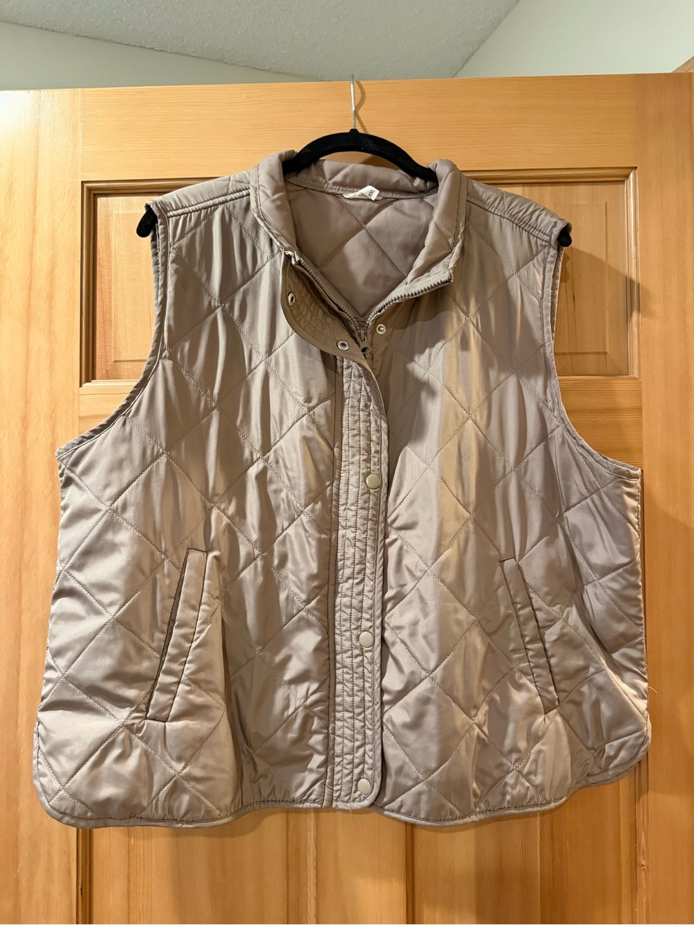 Maurices Quilted Sleeveless Vest in Taupe